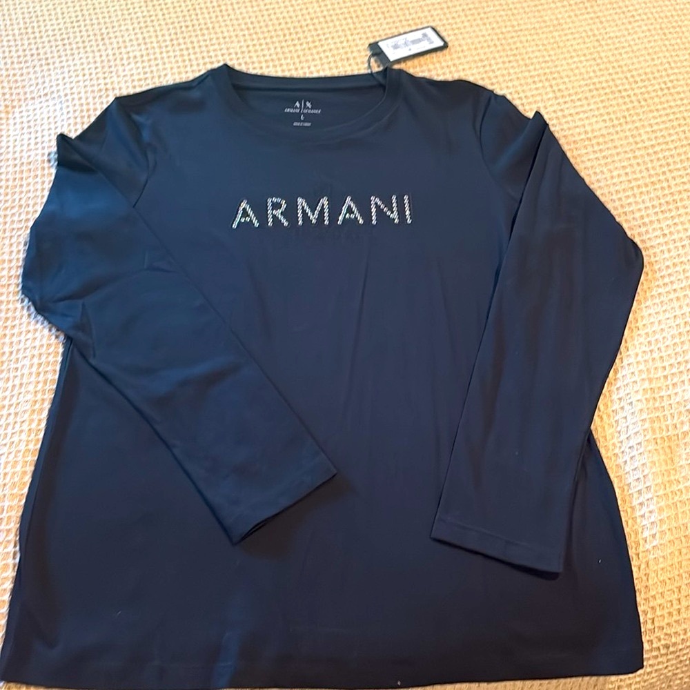 NWT Armani Exchange A/X long sleeve Women’s t-shirt - black - size Large